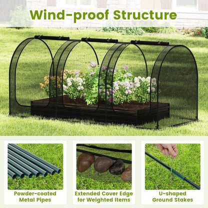 Tunnel Crop Cage Large Portable Plant Protection Tent with 3 Roll-up Zippered Doors Greenhouses at Gallery Canada