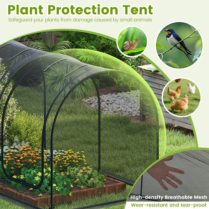 Tunnel Crop Cage Large Portable Plant Protection Tent with 3 Roll-up Zippered Doors Greenhouses at Gallery Canada