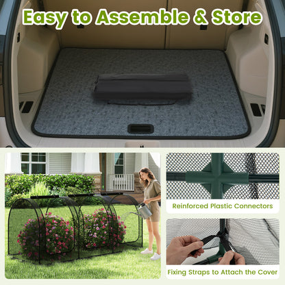 Tunnel Crop Cage Large Portable Plant Protection Tent with 3 Roll-up Zippered Doors Greenhouses at Gallery Canada