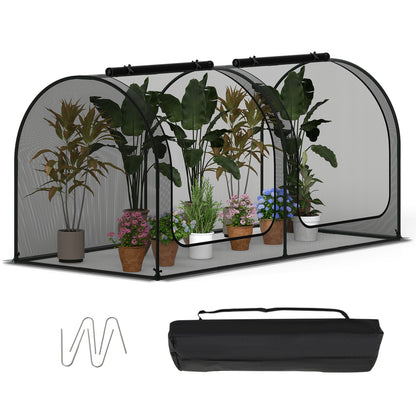 Tunnel Crop Cage Large Portable Plant Protection Tent with 2 Roll-up Zippered Doors Greenhouses Options at Gallery Canada