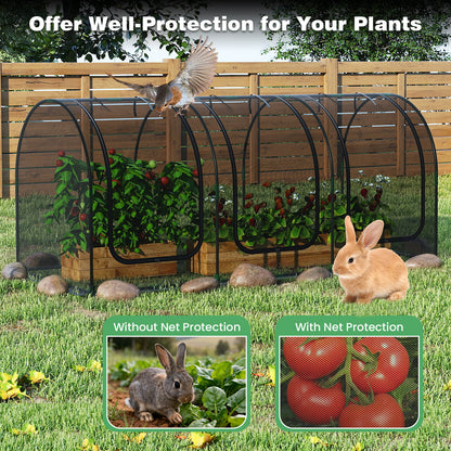 Tunnel Crop Cage Large Portable Plant Protection Tent with 3 Roll-up Zippered Doors Greenhouses at Gallery Canada