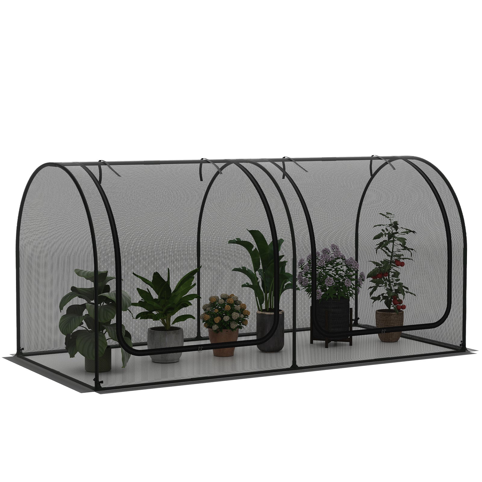 Tunnel Crop Cage Large Portable Plant Protection Tent with 2 Roll-up Zippered Doors Greenhouses at Gallery Canada