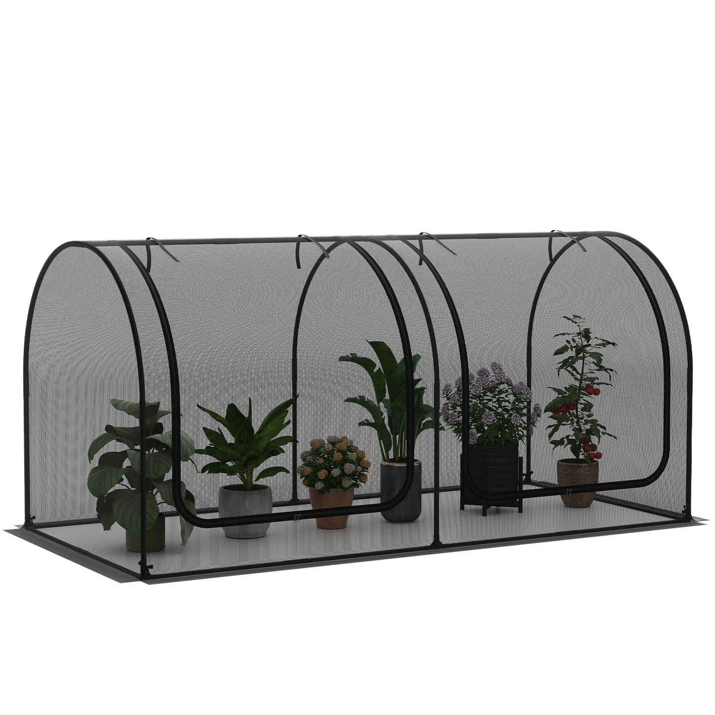 Tunnel Crop Cage Large Portable Plant Protection Tent with 2 Roll-up Zippered Doors Greenhouses at Gallery Canada