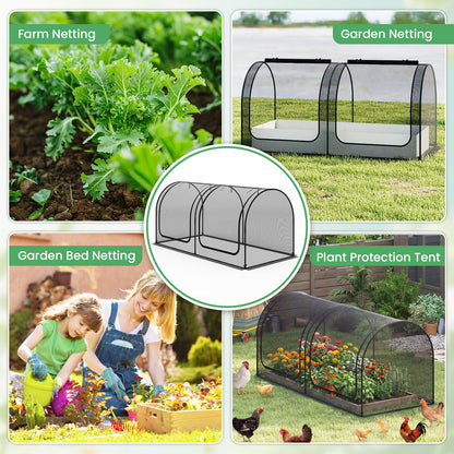 Tunnel Crop Cage Large Portable Plant Protection Tent with 2 Roll-up Zippered Doors Greenhouses at Gallery Canada