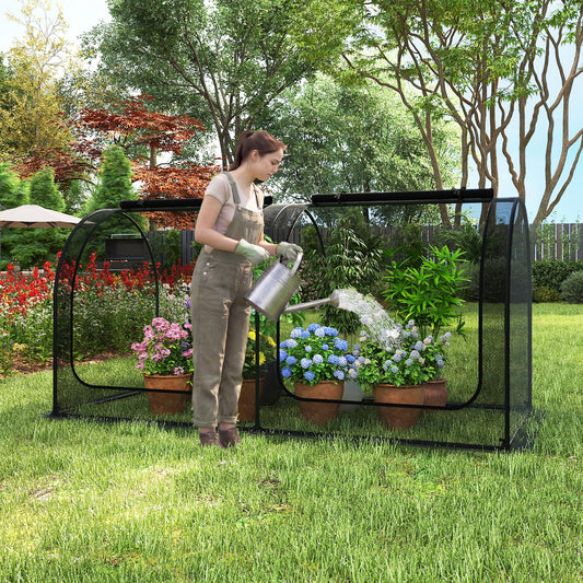 Tunnel Crop Cage Large Portable Plant Protection Tent with 2 Roll-up Zippered Doors Greenhouses Options at Gallery Canada