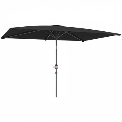 6.4 x 9.7ft Rectangle Aluminum Tilt Patio Umbrella, With Crank, Black Offset Cantilever Umbrellas at Gallery Canada