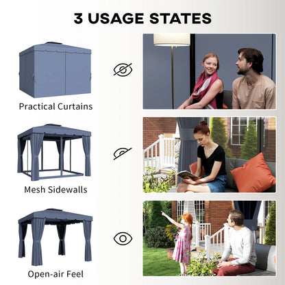 10' X 10' Outdoor Patio Gazebo, Dark Blue