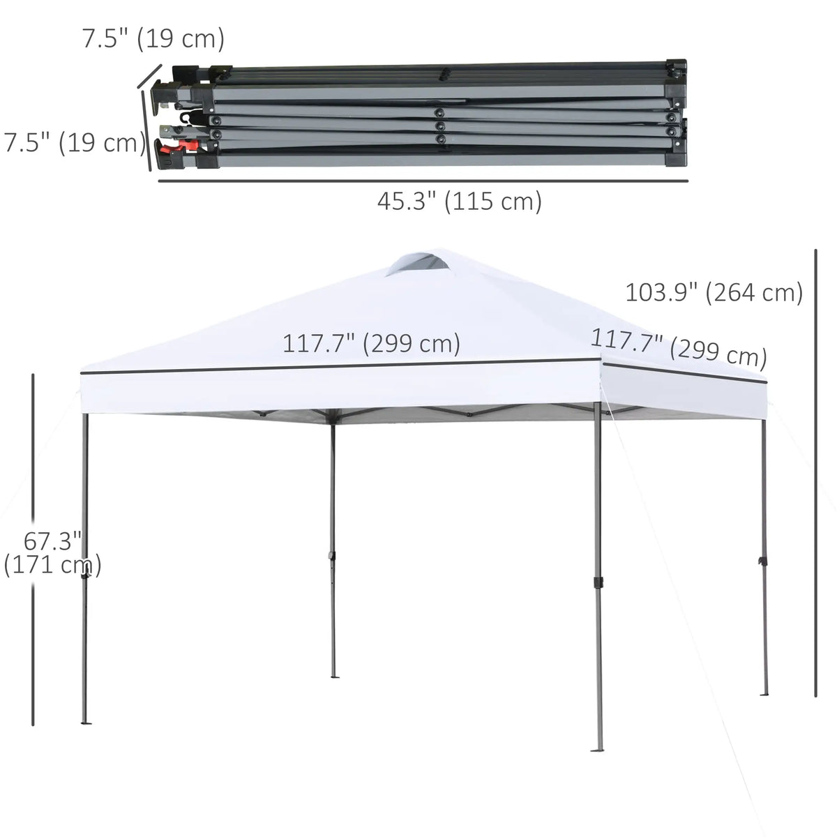 10' x 10' Pop Up Canopy Tent, Airy Top Vents, Wheeled Carry Bag, White Pop Up Canopies at Gallery Canada