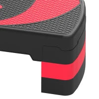 Adjustable Aerobic Stepper, Exercise Step Platform, 4"-6"-8", Red