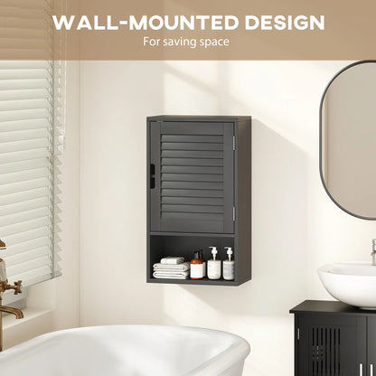 Wall Mounted Bathroom Cabinet, Adjustable Shelves, 40 x 20 x 60 cm, Black Wall Mounted Cabinets at Gallery Canada