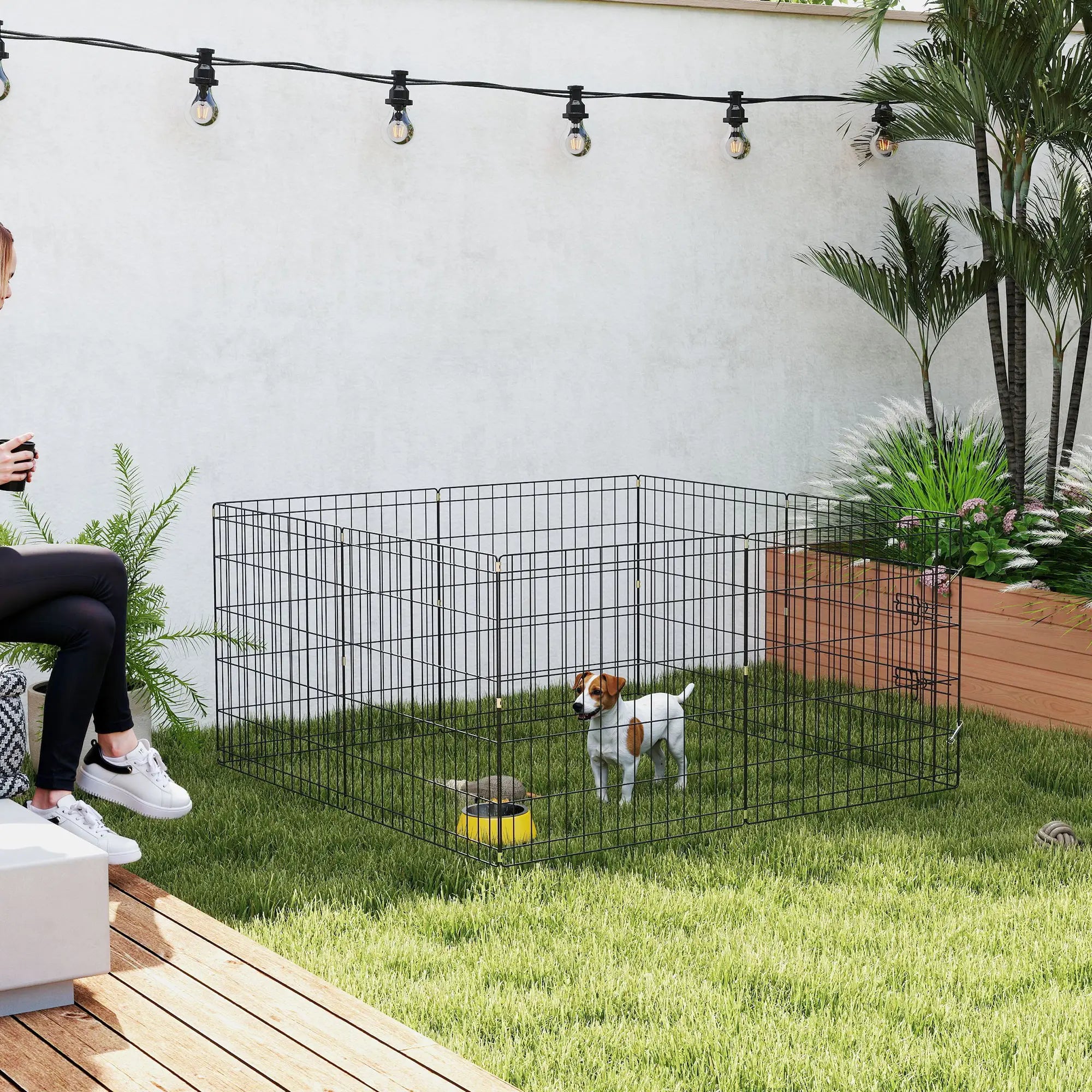 8 Panels Foldable Dog Playpen, 24
