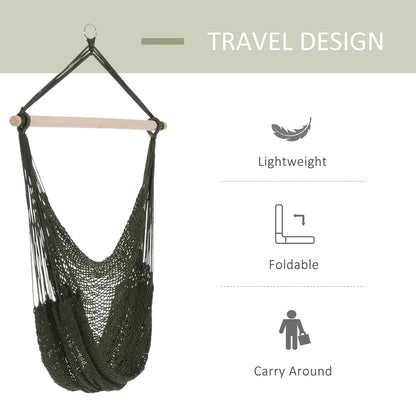 Portable Hammock Chair, Hanging Swing for Outdoor, Army Green Hammock Swings at Gallery Canada