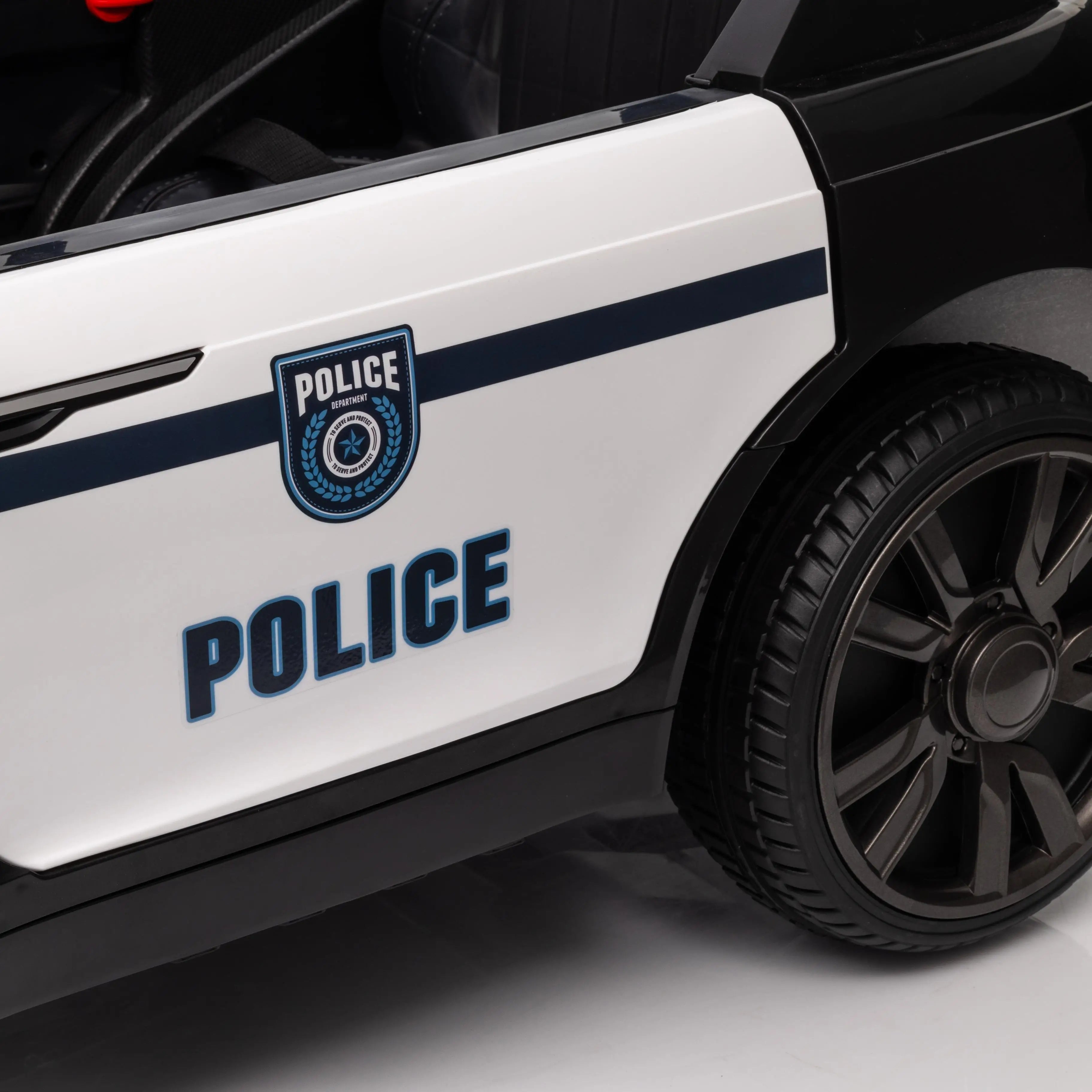 12V Kids Electric Police Car, Remote Control, Black Electric Toy Cars at Gallery Canada