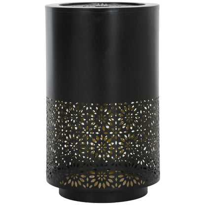 21" Tall Garden Waterfall Fountain, LED Lights, Adjustable Flow, Black Water Fountains Black at Gallery Canada