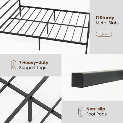 Queen Size Metal Canopy Bed Frame With Slat Support, Black Simple Bed Frame at Gallery Canada