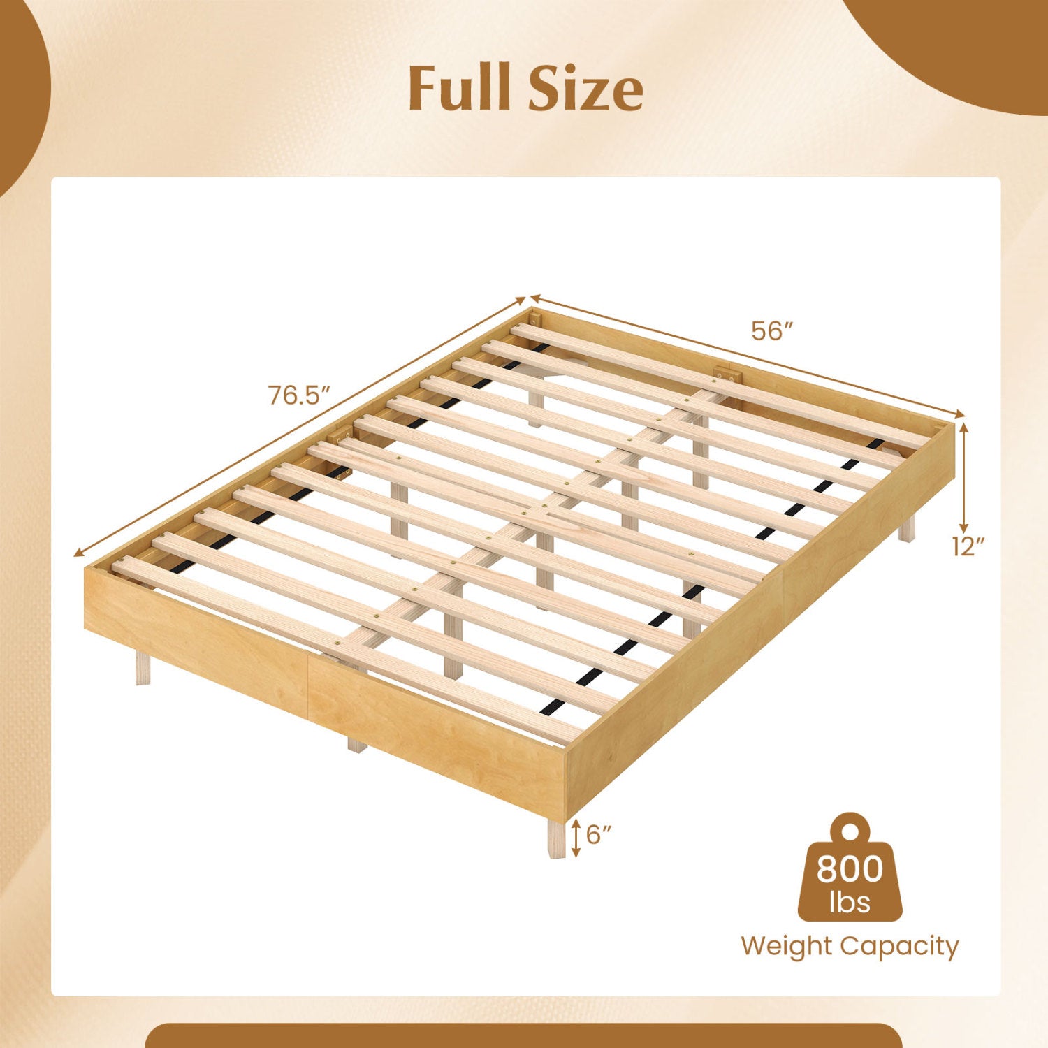 Floating Bed Frame With LED Lights, Full Size, Natural Beds & Bed Frames at Gallery Canada