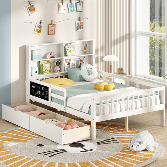 Twin/Full Size Bed Frame With 2 Drawers, Bookcase, Full Size Toddler Beds Options at Gallery Canada