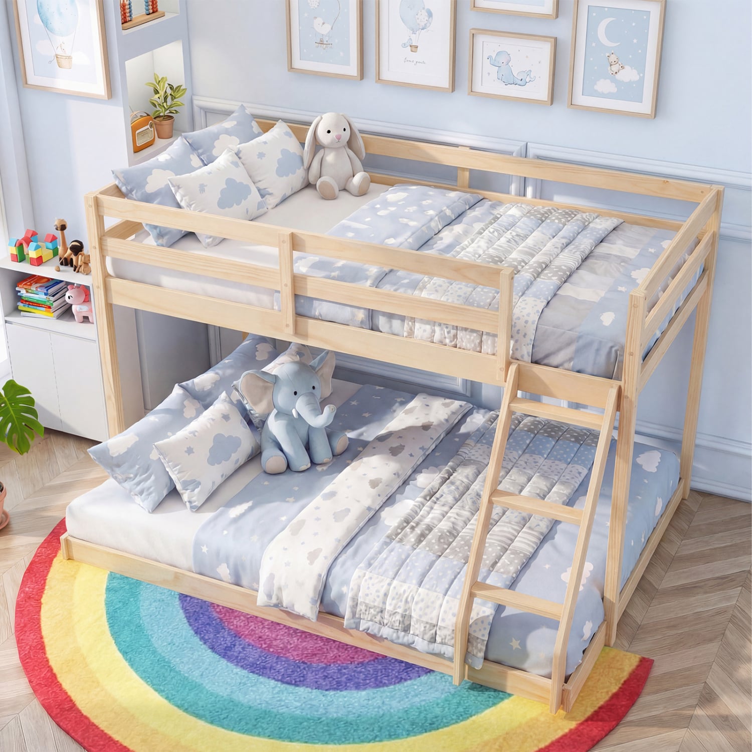 Twin Over Full Bunk Bed Frame, Natural Bunk Bed Frame at Gallery Canada