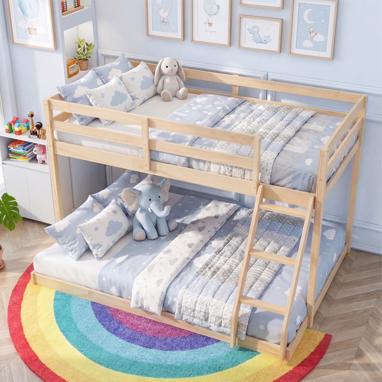 Twin Over Full Bunk Bed Frame, Natural Bunk Bed Frame at Gallery Canada