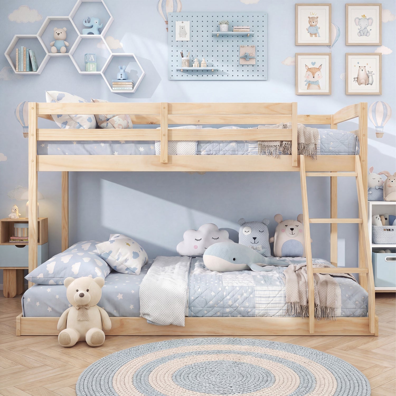 Twin Over Full Bunk Bed Frame, Natural Bunk Bed Frame at Gallery Canada