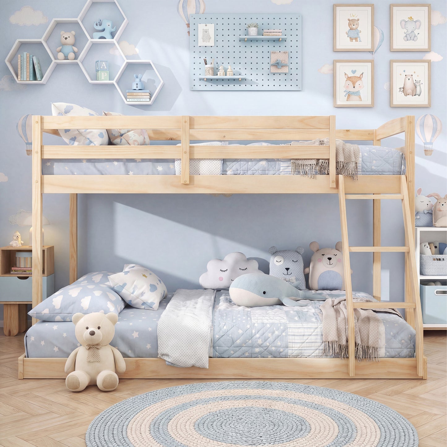 Twin Over Full Bunk Bed Frame, Natural Bunk Bed Frame at Gallery Canada