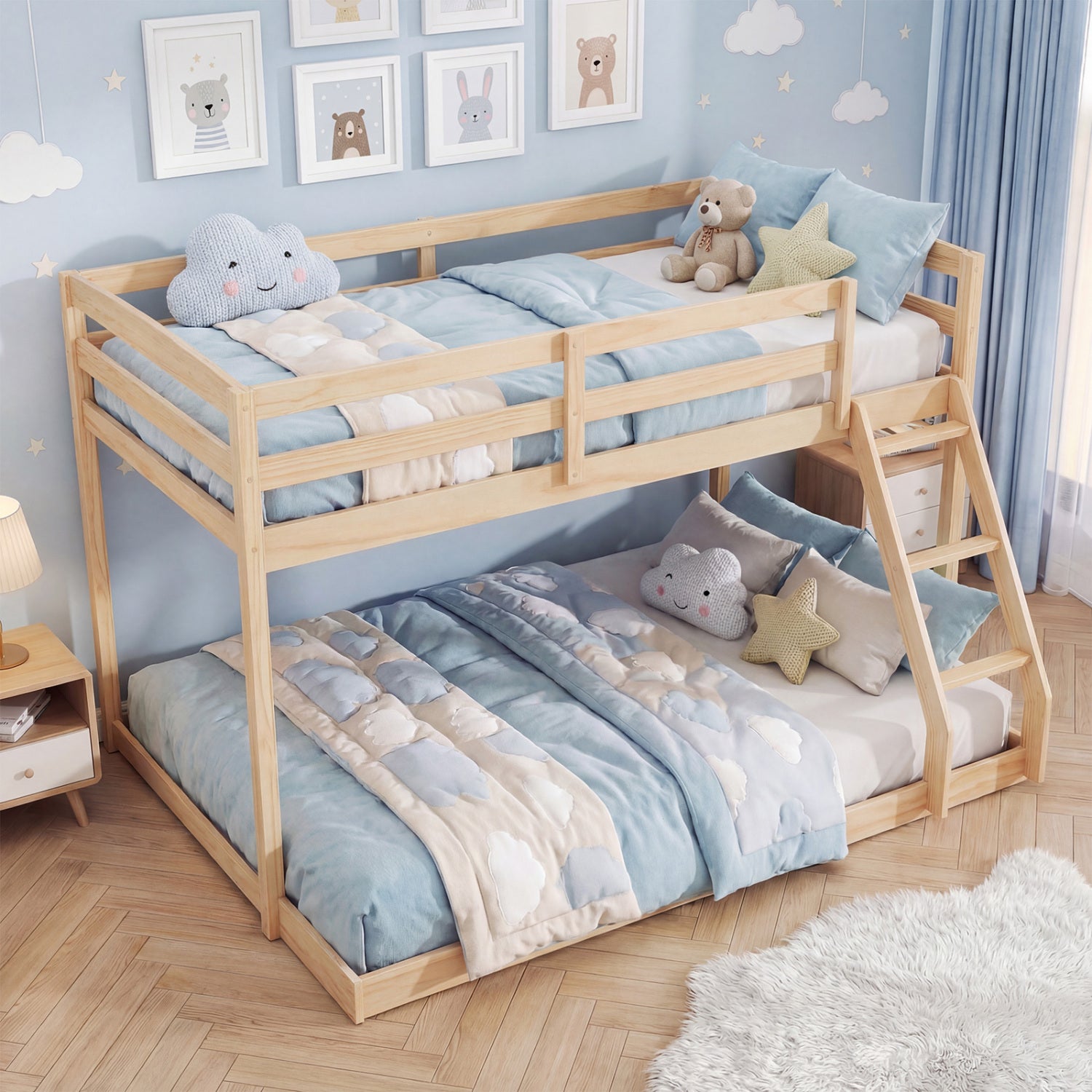 Twin Over Full Bunk Bed Frame, Natural Bunk Bed Frame at Gallery Canada