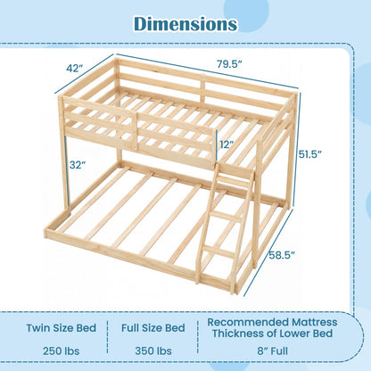 Twin Over Full Bunk Bed Frame, Natural Bunk Bed Frame at Gallery Canada