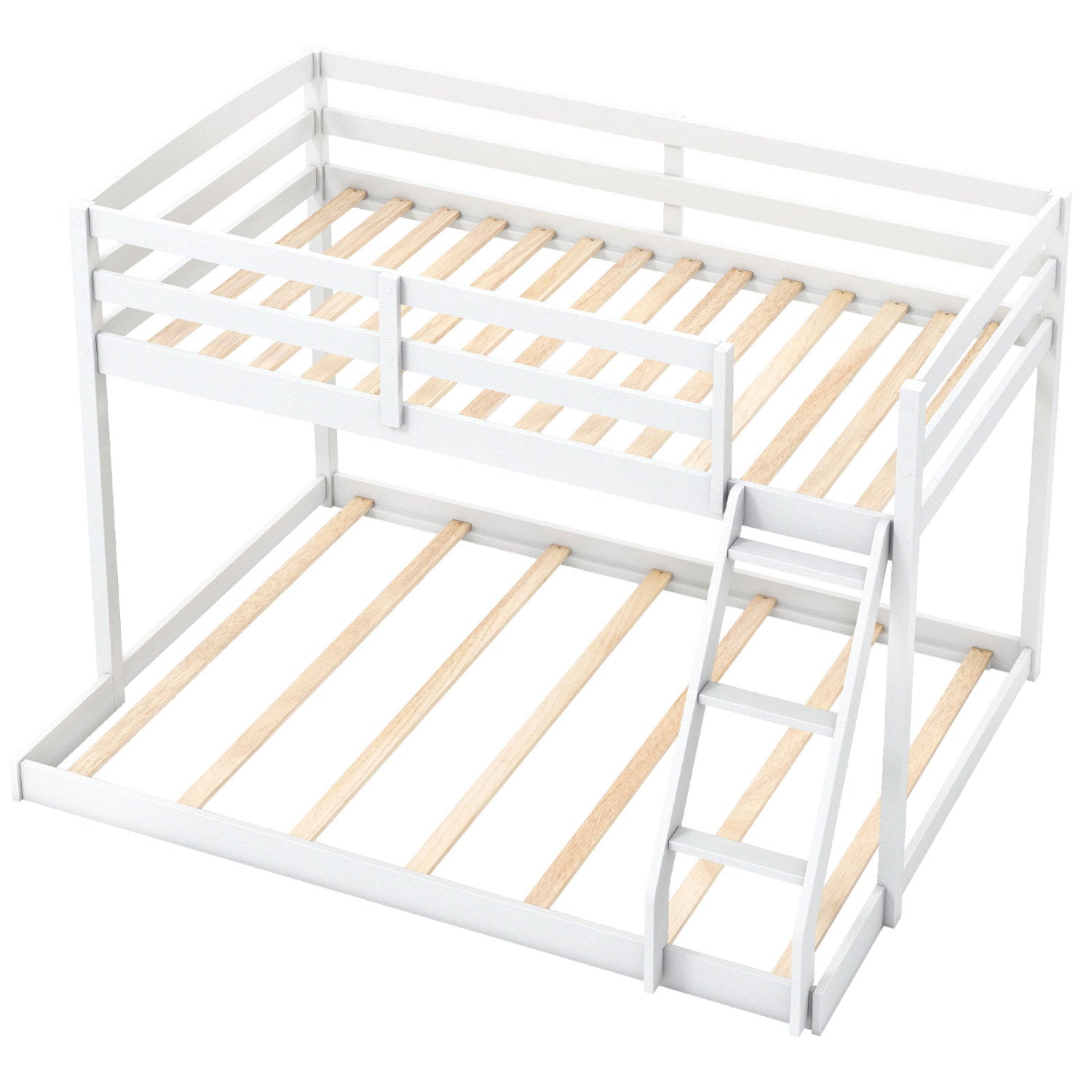 Twin Over Full Bunk Bed Frame, Low Floor, White Bunk Bed Frame at Gallery Canada
