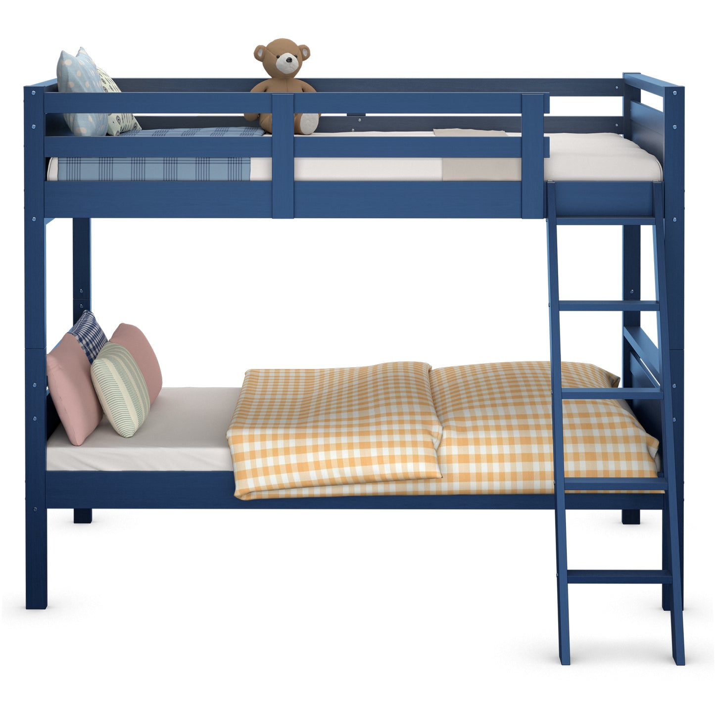 Twin Over Twin Bunk Bed Convertible 2 Individual Beds Wooden , Navy Bunk Bed Frame at Gallery Canada