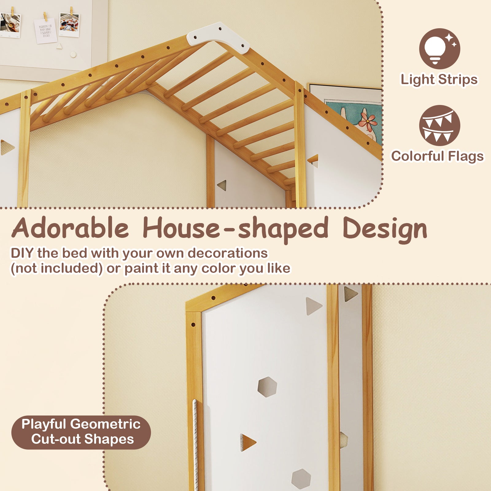 Twin Size Climbing Bed, Montessori Floor Bed, White Toddler Beds at Gallery Canada