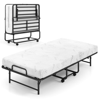 Twin Size Folding Bed with 5-Inch Mattress Rollaway Guest Bed with Memory Foam Mattress Folding Beds Options at Gallery Canada