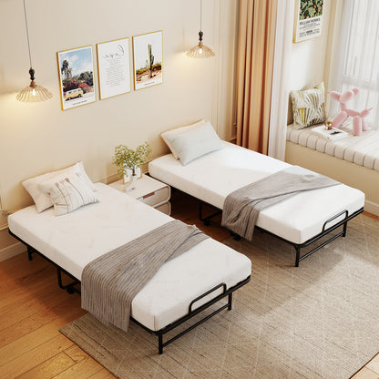 Twin Size Folding Bed with 5-Inch Mattress Rollaway Guest Bed with Memory Foam Mattress Folding Beds at Gallery Canada