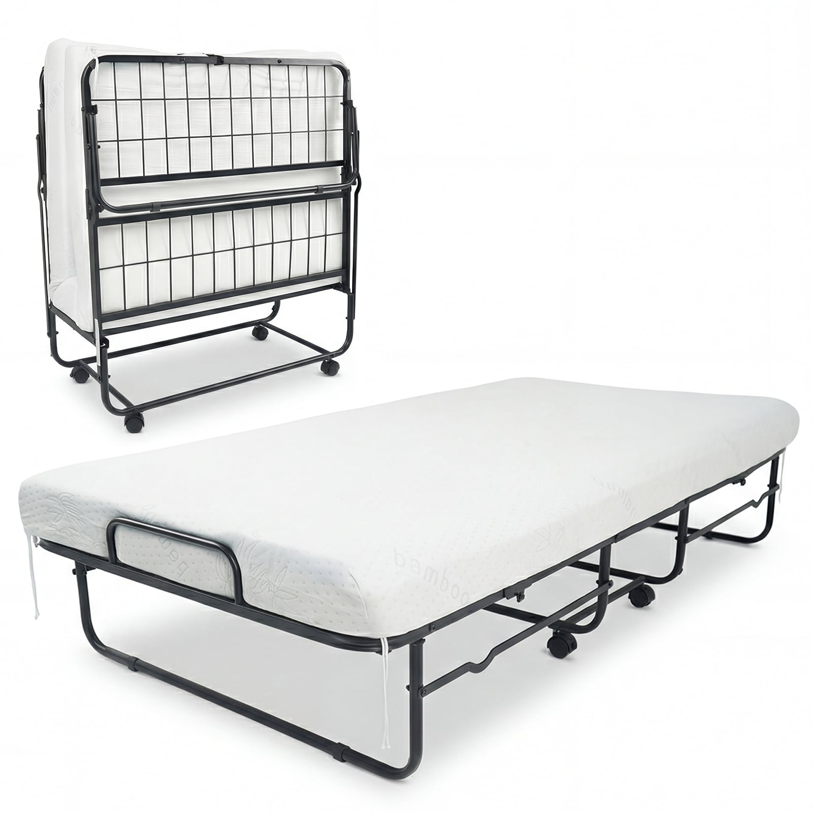 Twin Size Folding Bed, 5-Inch Mattress, Metal Frame Folding Beds Options at Gallery Canada