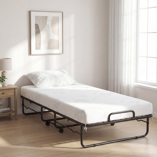 Twin Size Folding Bed, 5-Inch Mattress, Metal Frame Folding Beds Options at Gallery Canada