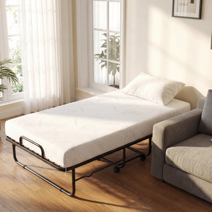 Twin Size Folding Bed, 5-Inch Mattress, Metal Frame Folding Beds at Gallery Canada