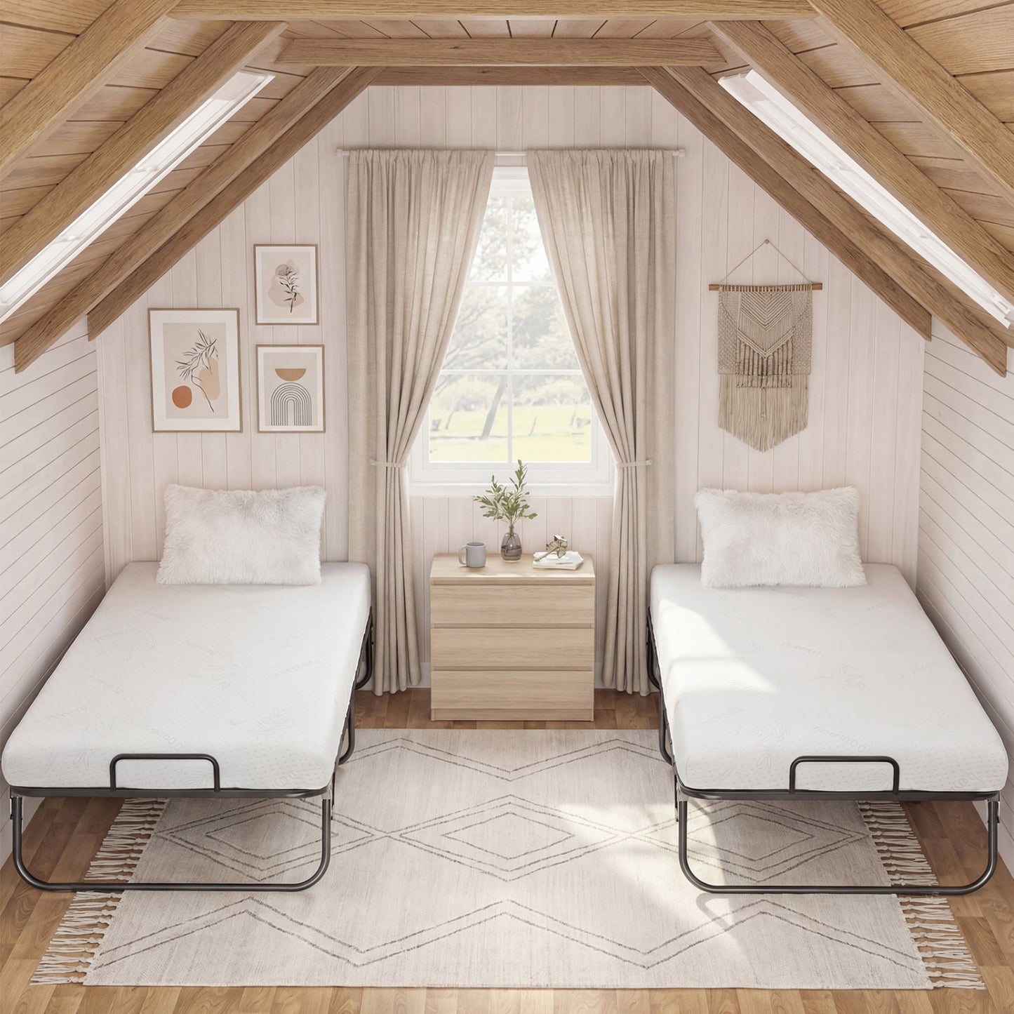 Twin Size Folding Bed, 5-Inch Mattress, Metal Frame Folding Beds at Gallery Canada