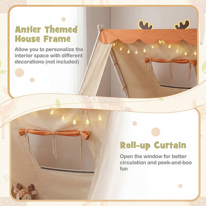Twin Size Wood Floor Bed With Tent, White Simple Bed Frame at Gallery Canada