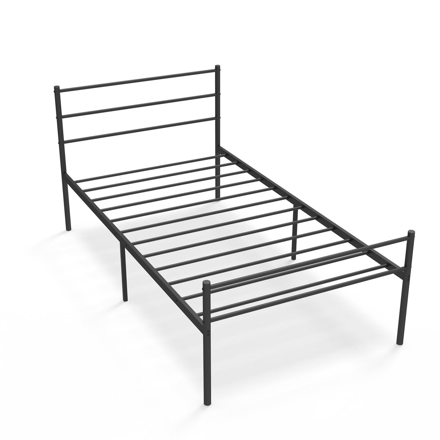 Twin Size Metal Bed Frame With Headboard, Black Simple Bed Frame at Gallery Canada