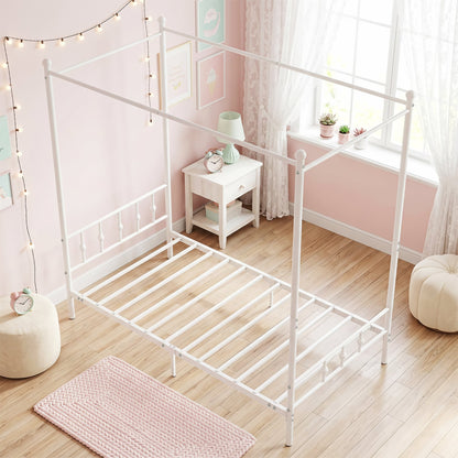 Twin Metal Canopy Bed Frame, White Beds & Bed Frames at Gallery Canada