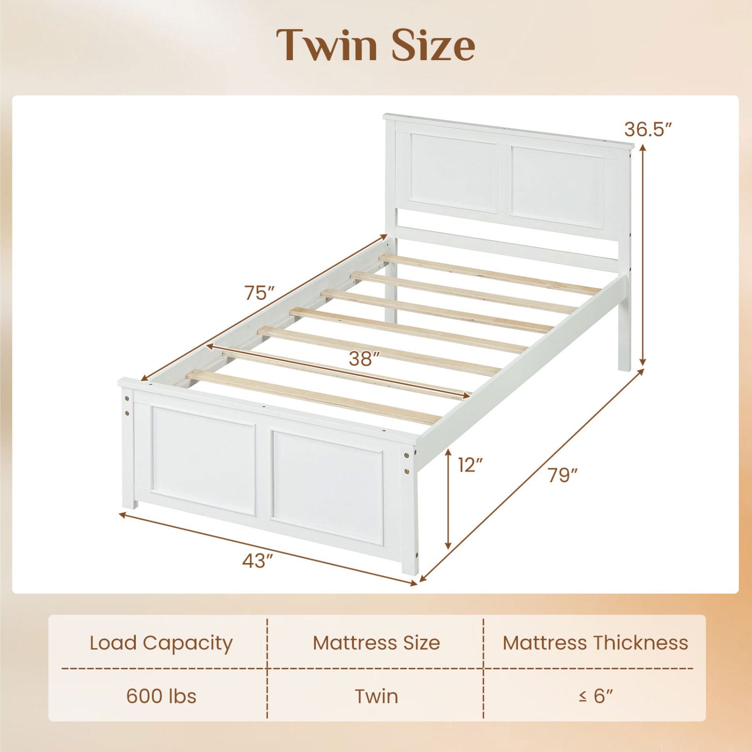 Twin Platform Bed Frame with Headboard Simple Bed Frame at Gallery Canada