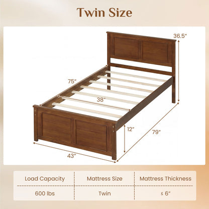 Twin Wood Platform Bed Frame With Headboard Simple Bed Frame at Gallery Canada