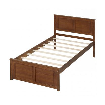Twin Wood Platform Bed Frame With Headboard Simple Bed Frame Walnut at Gallery Canada