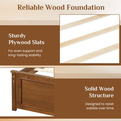 Twin Wood Platform Bed Frame With Headboard Simple Bed Frame at Gallery Canada