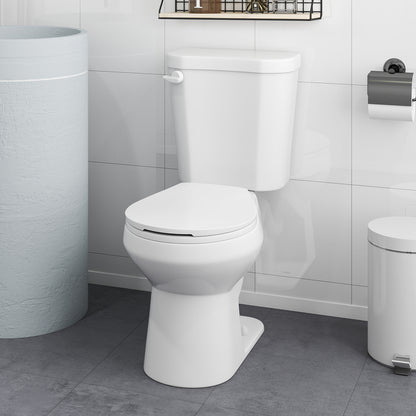 Two-Piece Round Toilet with 17.5 inch ADA Comfort Chair Height Seat, White Toilet at Gallery Canada