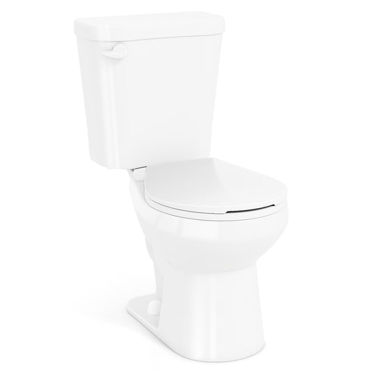 Two-Piece Round Toilet with 17.5 inch ADA Comfort Chair Height Seat, White Toilet White at Gallery Canada