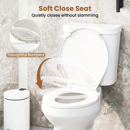 Two-Piece Round Toilet with 17.5 inch ADA Comfort Chair Height Seat, White Toilet at Gallery Canada