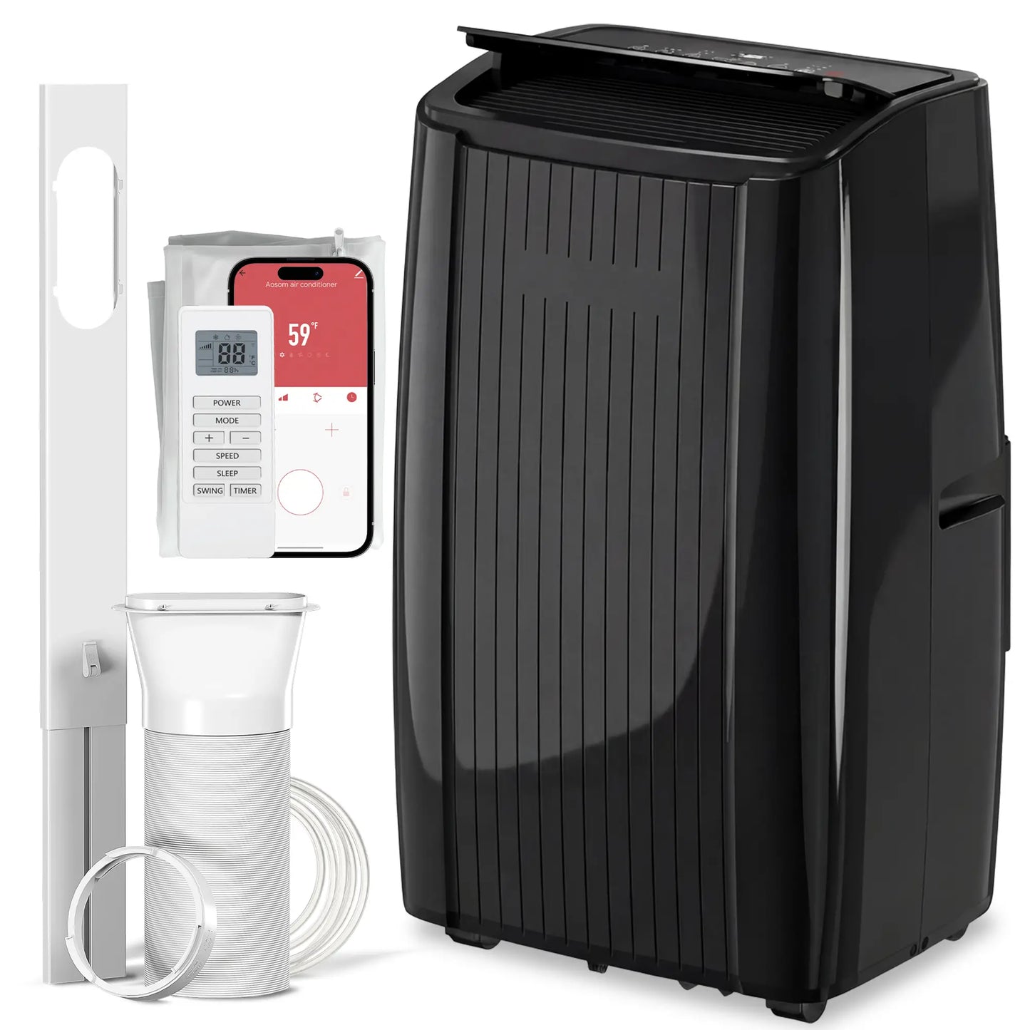 12000 BTU Portable Air Conditioner, 5-in-1, Black Air Conditioner Black at Gallery Canada