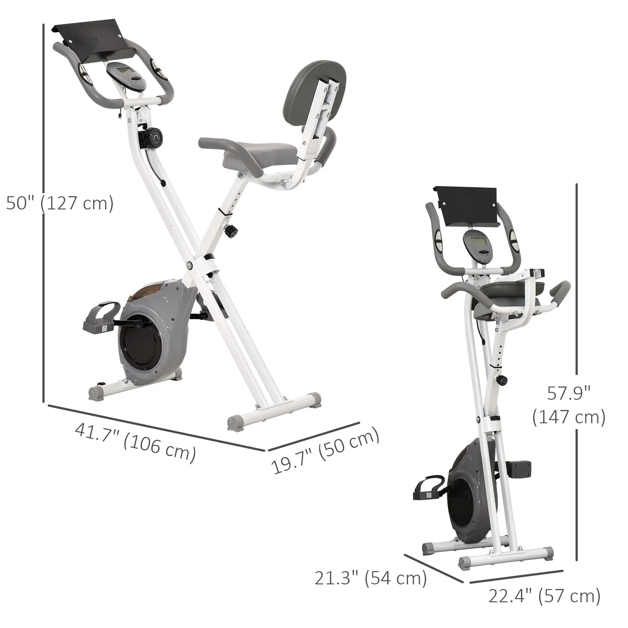 Folding Exercise Bike, 8-Level Magnetic Resistance, LCD Monitor, Grey Exercise & Stationary Bikes at Gallery Canada