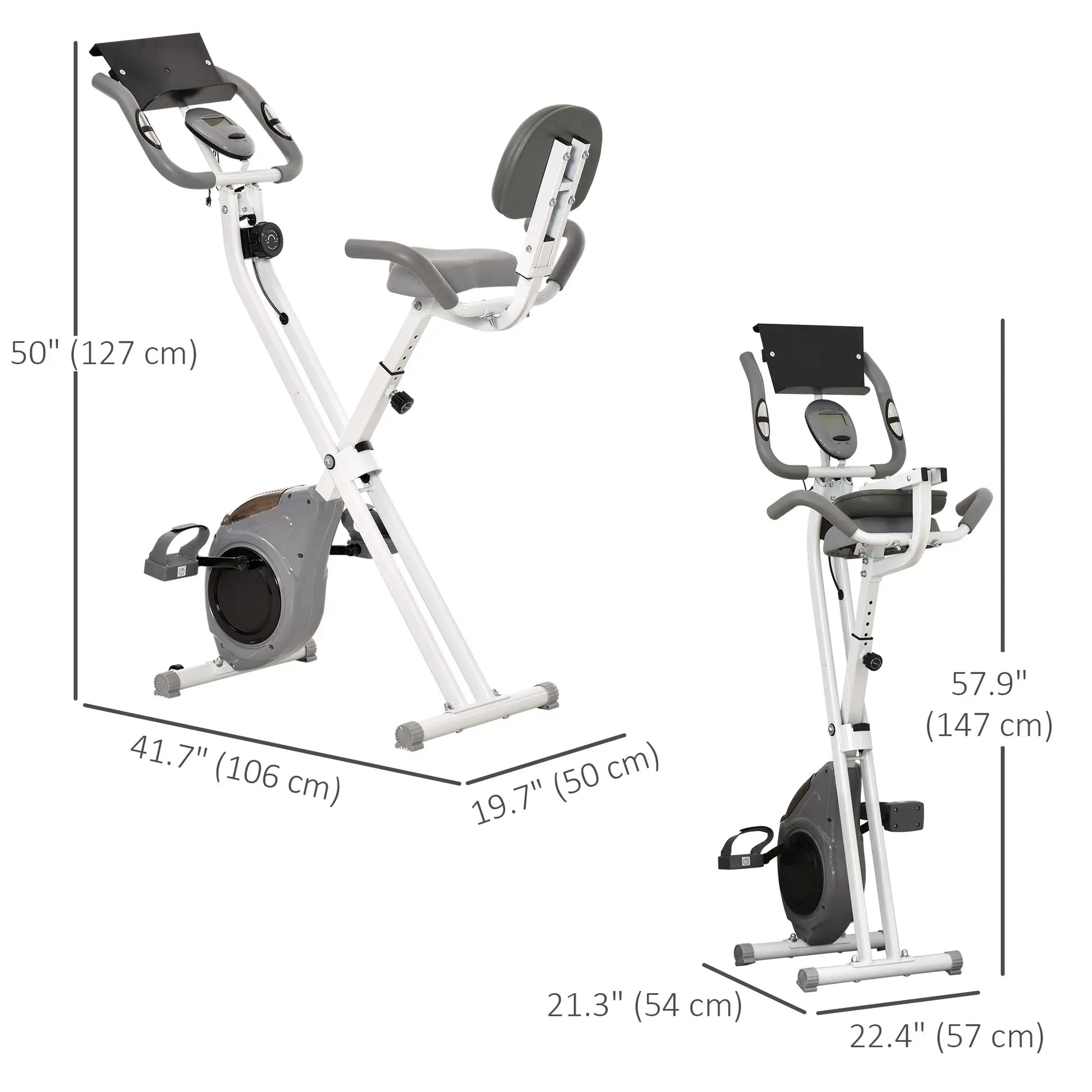 Folding Exercise Bike, 8-Level Magnetic Resistance, LCD Monitor, Grey Exercise & Stationary Bikes at Gallery Canada