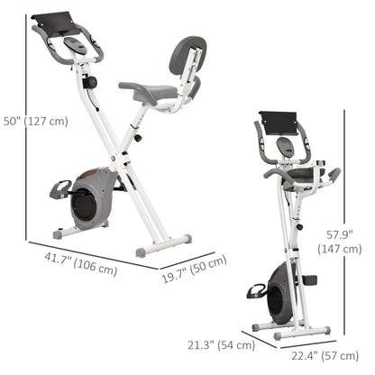 Folding Exercise Bike, 8-Level Magnetic Resistance, LCD Monitor, Grey Exercise & Stationary Bikes at Gallery Canada